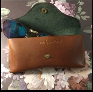 Polo Ralph Lauren Brown Leather Sunglasses Case